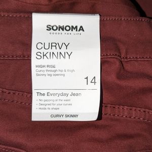 Sonoma nwt size 14 maroon jeans